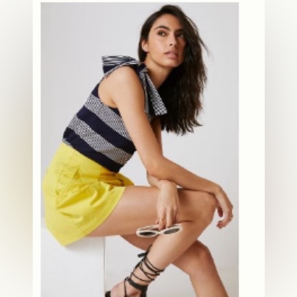 Bishop + Young One-Shoulder Tie Tank Navy Stripe from Anthropologie - Picture 3 of 10